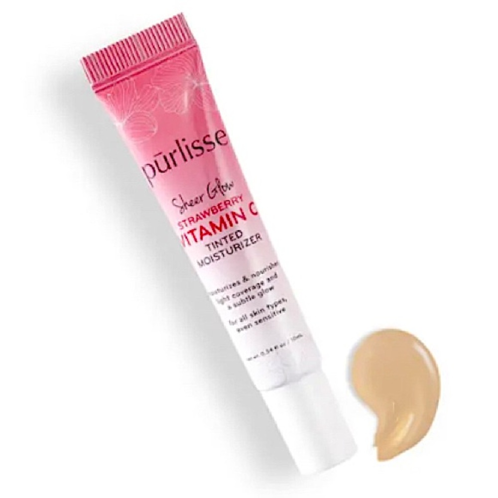 🍓Purlisse Beauty Sheer Glow Strawberry Vitamin C Tinted Moisturizer in Light🍓